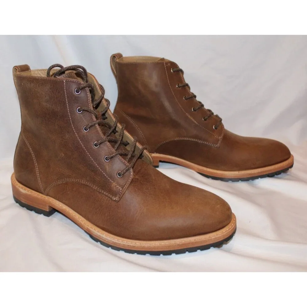 NISOLO MEN'S ALL WEATHER SUEDE BOOTS TOBACCO BROWN SZ‎ 10.5 $280 NIB